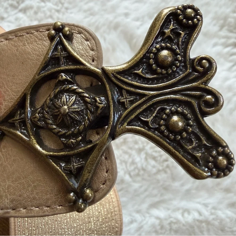 Vintage Style Wide Elastic Belt Bronze Ornate Buckle 34–56” Waist Boho